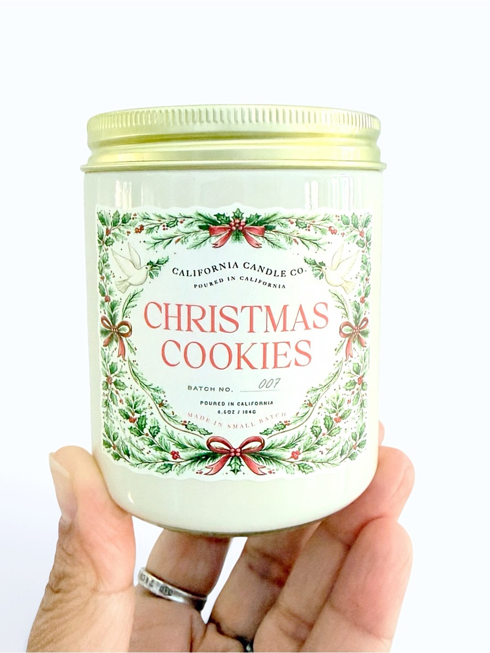 Leoben Company Christmas Cookies Luxury Scented Candle - White, Green and Red